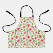 Tablier Motif de fleurs roses à l'aquarelle (Recto)