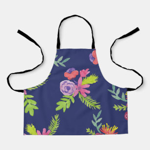 Tablier Motif de fleurs sauvages aquarelle