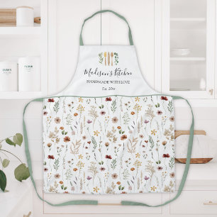 Tablier Motif de fleurs sauvages florales jolies aquarelle