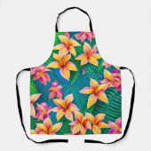 Tablier Motif de fleurs tropicales hawaïennes (Recto)