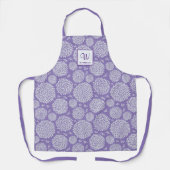 Tablier Motif de fleurs violet dessiné à la main (Recto)