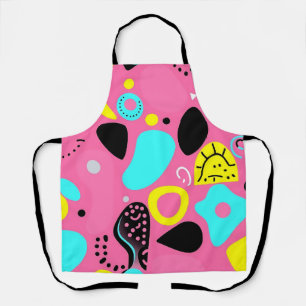 Tablier Motif de formes abstraites roses ludiques