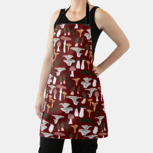 Tablier Motif de fougère de champignon de champignons amus