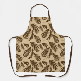Tablier Motif de fougère en bois, Brown beige et foncé