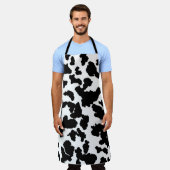 Tablier Motif de fourrure de vache noir et blanc (Porté)