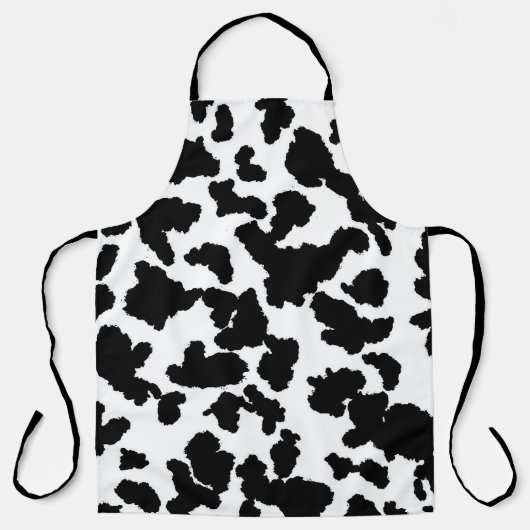 Tablier Motif de fourrure de vache noir et blanc (Recto)