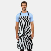 Tablier Motif de fourrure noir et blanc Zebra (Porté)