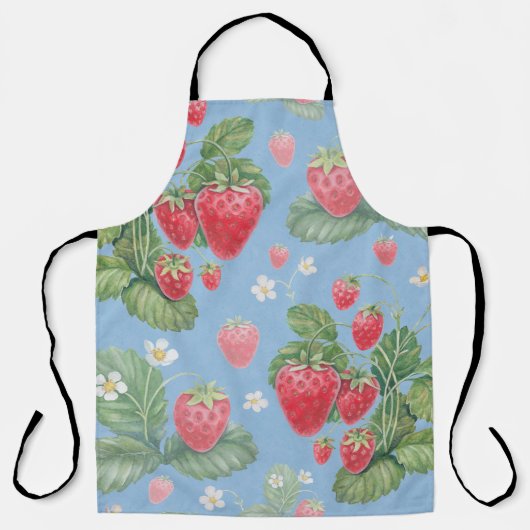 Tablier Motif de fraise aquarelle (Recto)