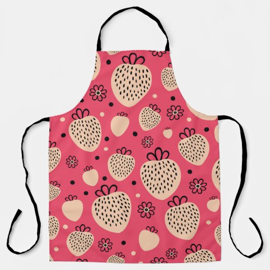 Tablier Motif de fraise rose : design doux et homogène (Recto)
