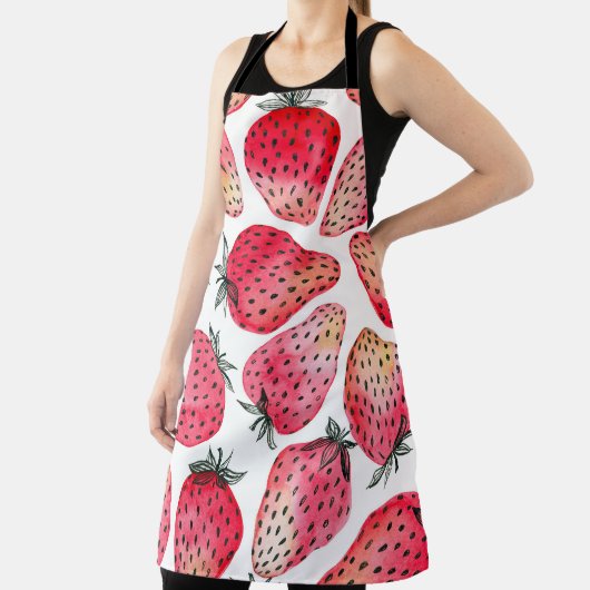 Tablier Motif de fraises d'aquarelle. (Insitu)