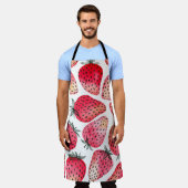 Tablier Motif de fraises d'aquarelle. (Porté)