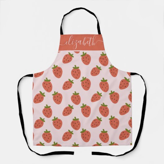 Tablier Motif de fraises personnalisé (Recto)