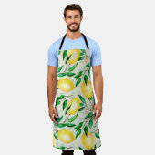 Tablier Motif de fruits à l'aquarelle transparente. citron (Porté)