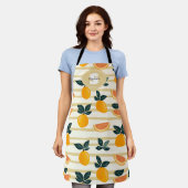 Tablier Motif de fruits d'agrumes avec Feuilles verts (4) (Porté)