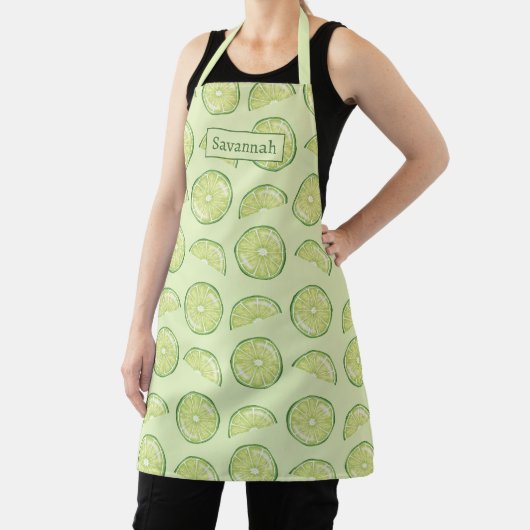 Tablier Motif de fruits d'agrumes verts de citron vert ave (Insitu)