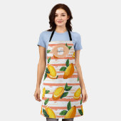 Tablier Motif de fruits Mango avec Feuilles verts (Porté)
