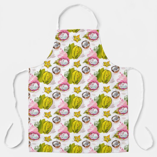 Tablier Motif de fruits texturés à main libre (Recto)