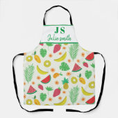 Tablier Motif de fruits tropicaux d'été Monogramme (Recto)