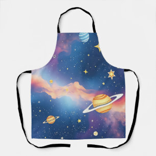 Tablier Motif de galaxies et d'étoiles de rêve
