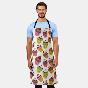 Tablier Motif de gâteau, Motif de muffin, Chocolat, Coeurs