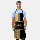 Tablier Motif de girafe noire et dorée (Porté)