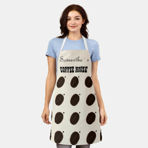 Tablier Motif de grain de café marron espresso pour la mar