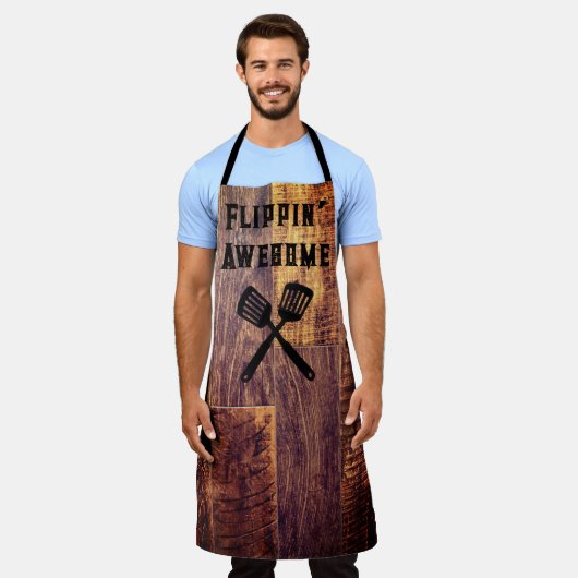 Tablier Motif de grains de bois rustique (Porté)