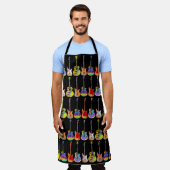 Tablier Motif de guitare coloré (Porté)