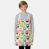 Tablier Motif de hibou multicolore (Porté)