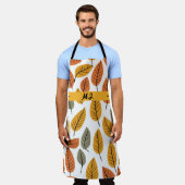 Tablier Motif de la feuille d'automne Monogramme Floral Bo (Porté)