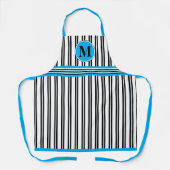 Tablier Motif de la ligne blanche noire monogramme (Recto)