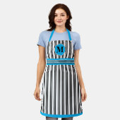 Tablier Motif de la ligne blanche noire monogramme (Porté)