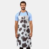 Tablier Motif de la vache blanche | Monogramme Apron (Porté)
