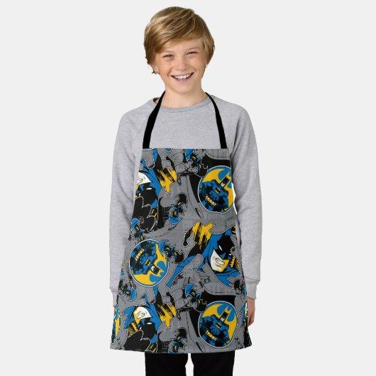 Tablier Motif de lancer à fond Batman (Porté)