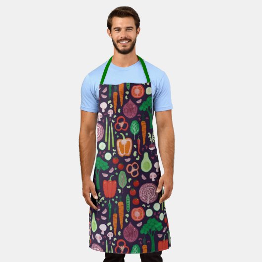Tablier Motif de légumes moderne (Porté)