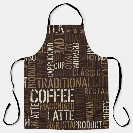 Tablier Motif de l'expérience café sans couture (Recto)