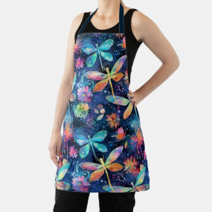 Tablier Motif de libellules vibrantes
