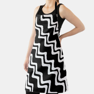 Tablier Motif de ligne double couleur Diagonal Zig Zag