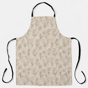 Tablier Motif de ligne florale minimal élégant
