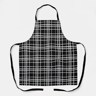 Tablier Motif de lignes À damiers en noir blanc