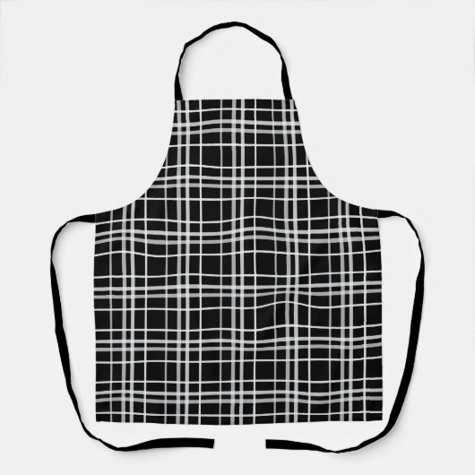 Tablier Motif de lignes À damiers en noir blanc (Recto)