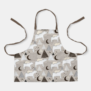 Tablier Motif de l'ours de bois du mignon Doodland