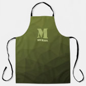 Tablier Motif de maillage géométrique d'olive verte de l'a (Recto)