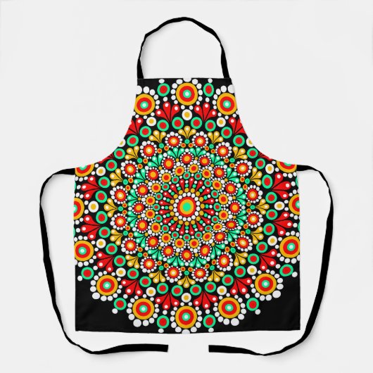 Tablier Motif de mandala coloré boho point (Recto)