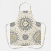 Tablier Motif de mandala gris or monogramme (Recto)