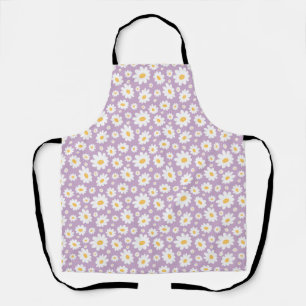 Tablier Motif de Marguerite Dessiné à la Main avec Lavande