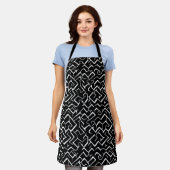 Tablier Motif de méandre noir et blanc | Gothique moderne (Porté)