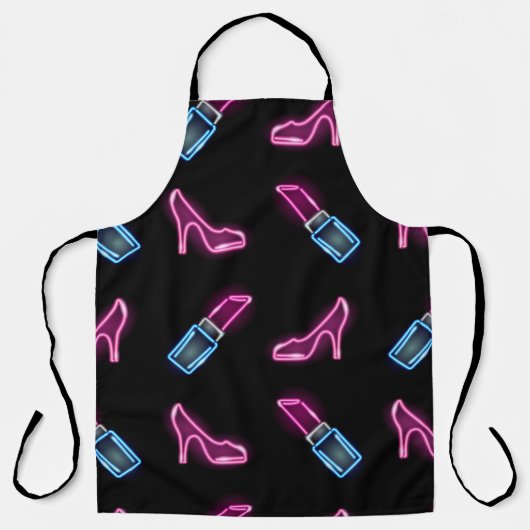 Tablier Motif de mode avec icônes de néon. (Recto)