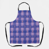 Tablier Motif de monogramme violet Plaid personnalisé (Recto)