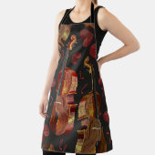 Tablier Motif de musique violon Red Heart (Insitu)